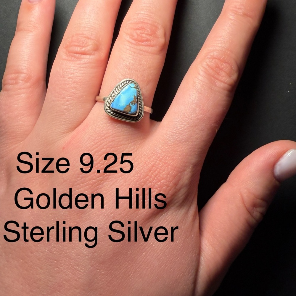 Sterling Silver Golden Hills Turquoise Triangle Ring